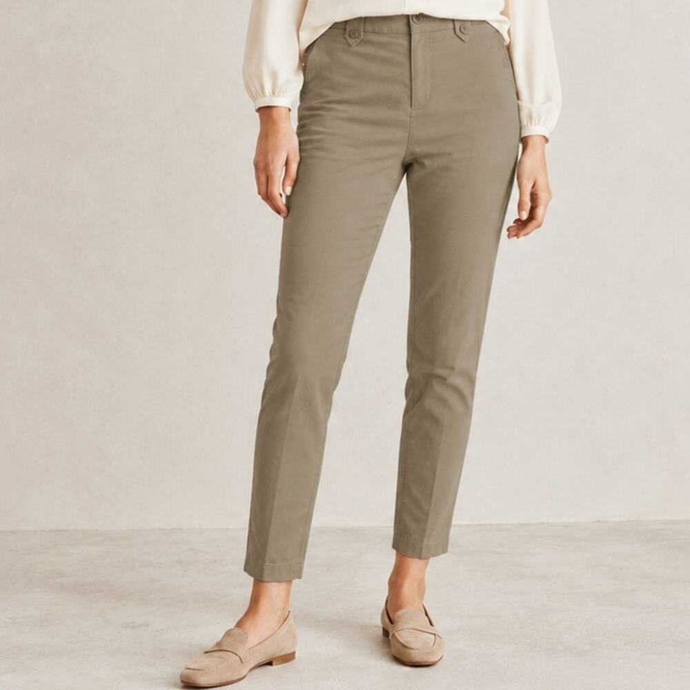 Banana Republic Martin Ankle Pants Women's 4 Khaki Beige Office Casual